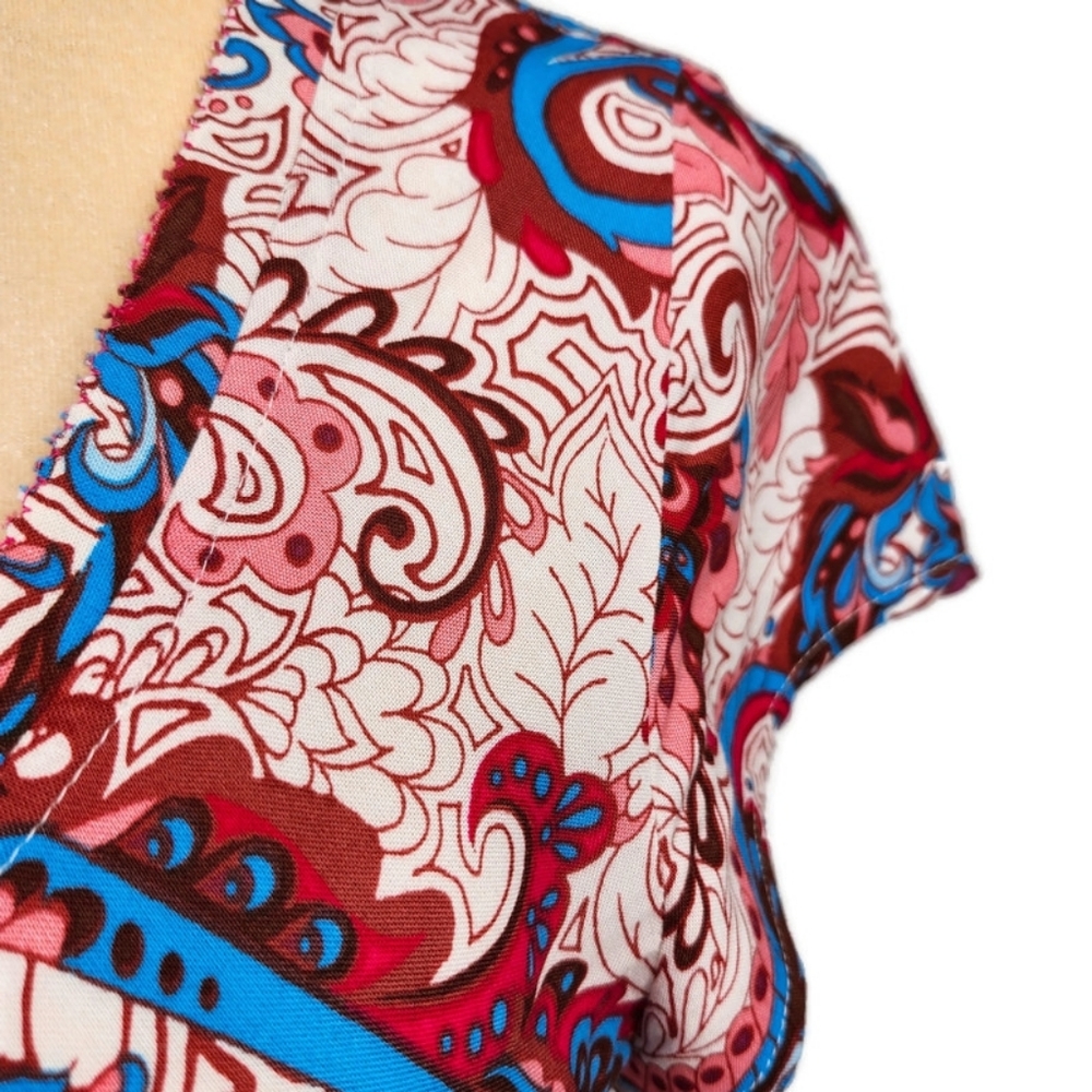 Soft Surroundings Kara Fit & Flare Flowy Pleated Floral Paisley Midi-Maxi Dress - Picture 9 of 16